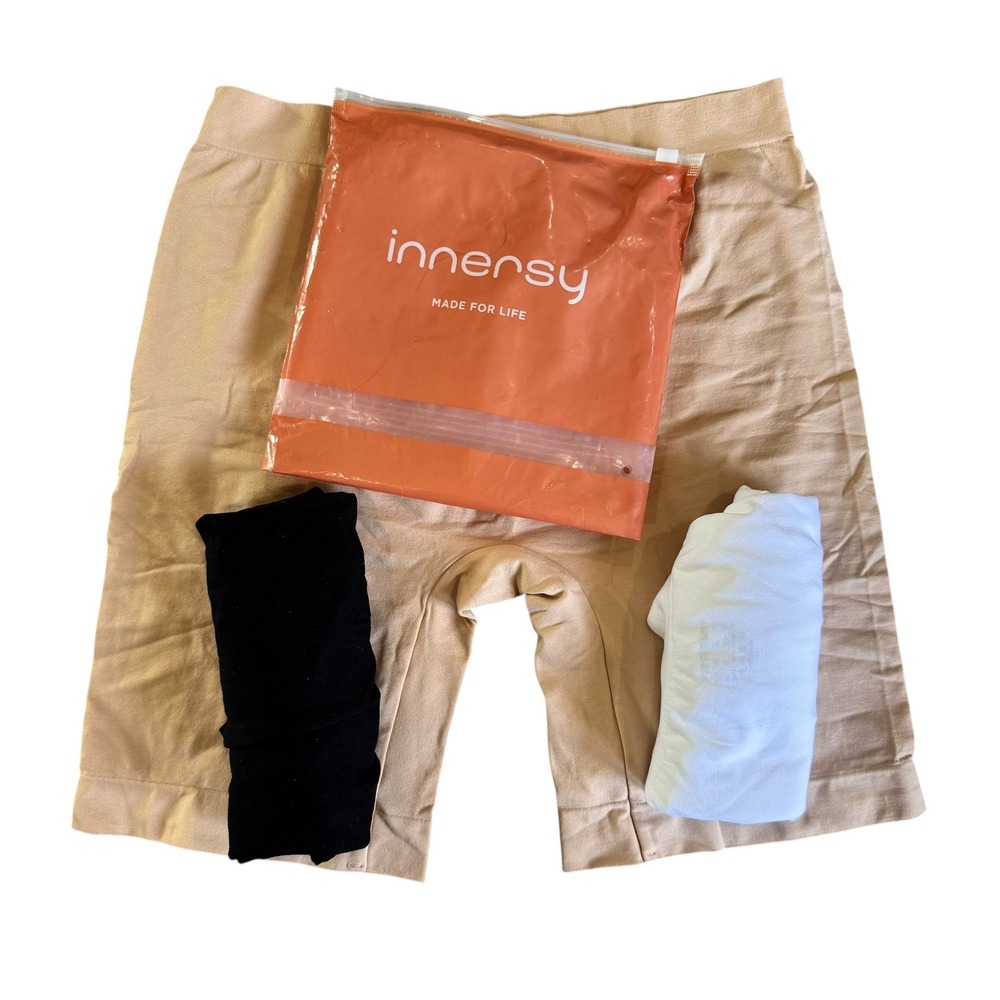 Innersy XL Shapewear Shorts Tummy Control Thigh Slimmer Black White Beige‎